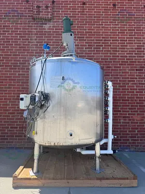USED PAUL MUELLER 4500 LITER SS JACKETED REACTOR W/ AGITATOR 25 PSI FV &138 PSI
