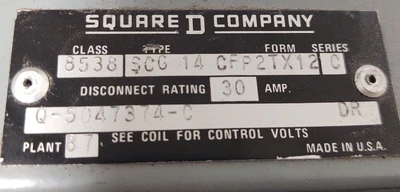 USED Square D 8538-SCG14CFP2TX12