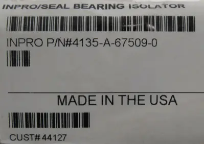 NEW INPRO/SEAL 4135-A-67509-0 BEARING ISOLATOR 4135A675090