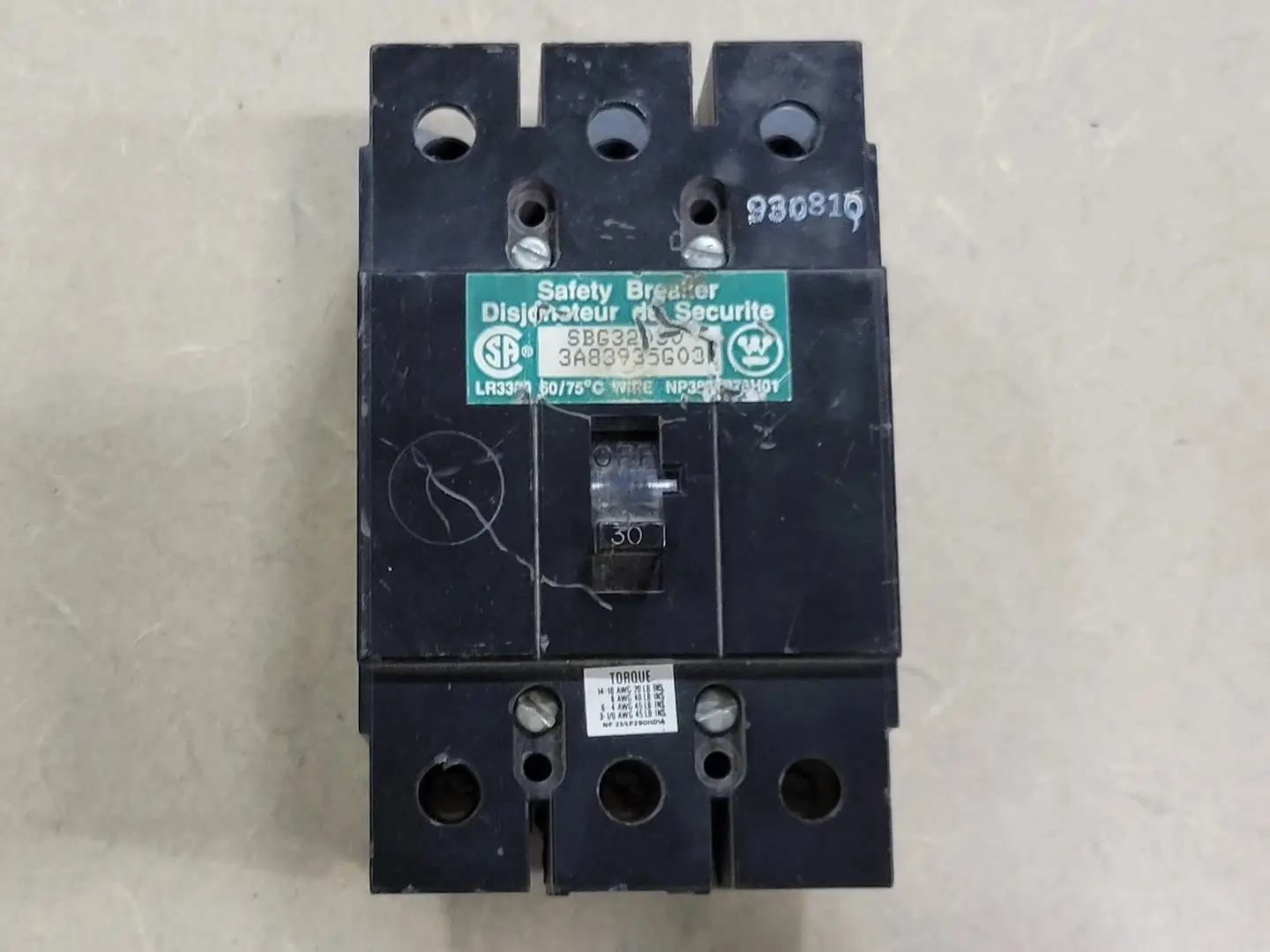 30 Amp 3 Pole Circuit Breaker