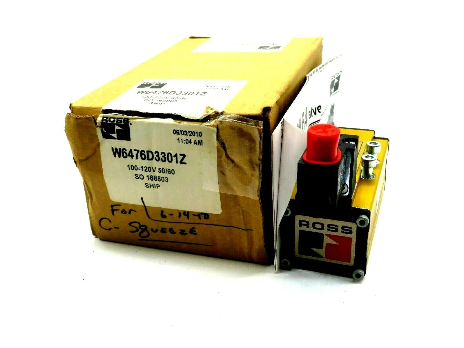 NEW ROSS CONTROLS W6476D3301Z VALVE 100/120V 50/60