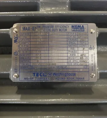 NEW TECO WESTINGHOUSE 7.5 HP