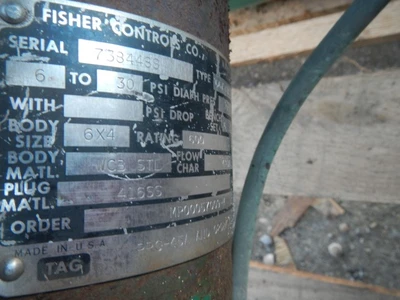 Fisher 6" 600 Rating, WCB Steel Flanged Control Valve