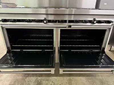 Used US Range Used 60" U.S. Range S-10-2626 Natural Gas 10 Burner Range with 2 Ovens Commercial Ranges Illinois US | Falcon Restaurant Supply #1375333