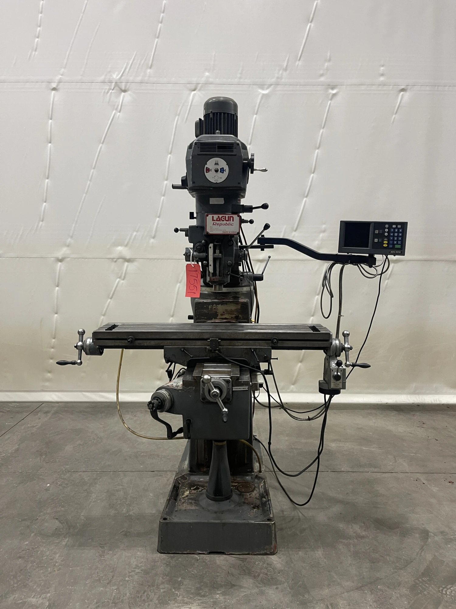 Lagun 10″ x 44″ Table Vertical Knee Mill, Model FTV-1, 3 HP