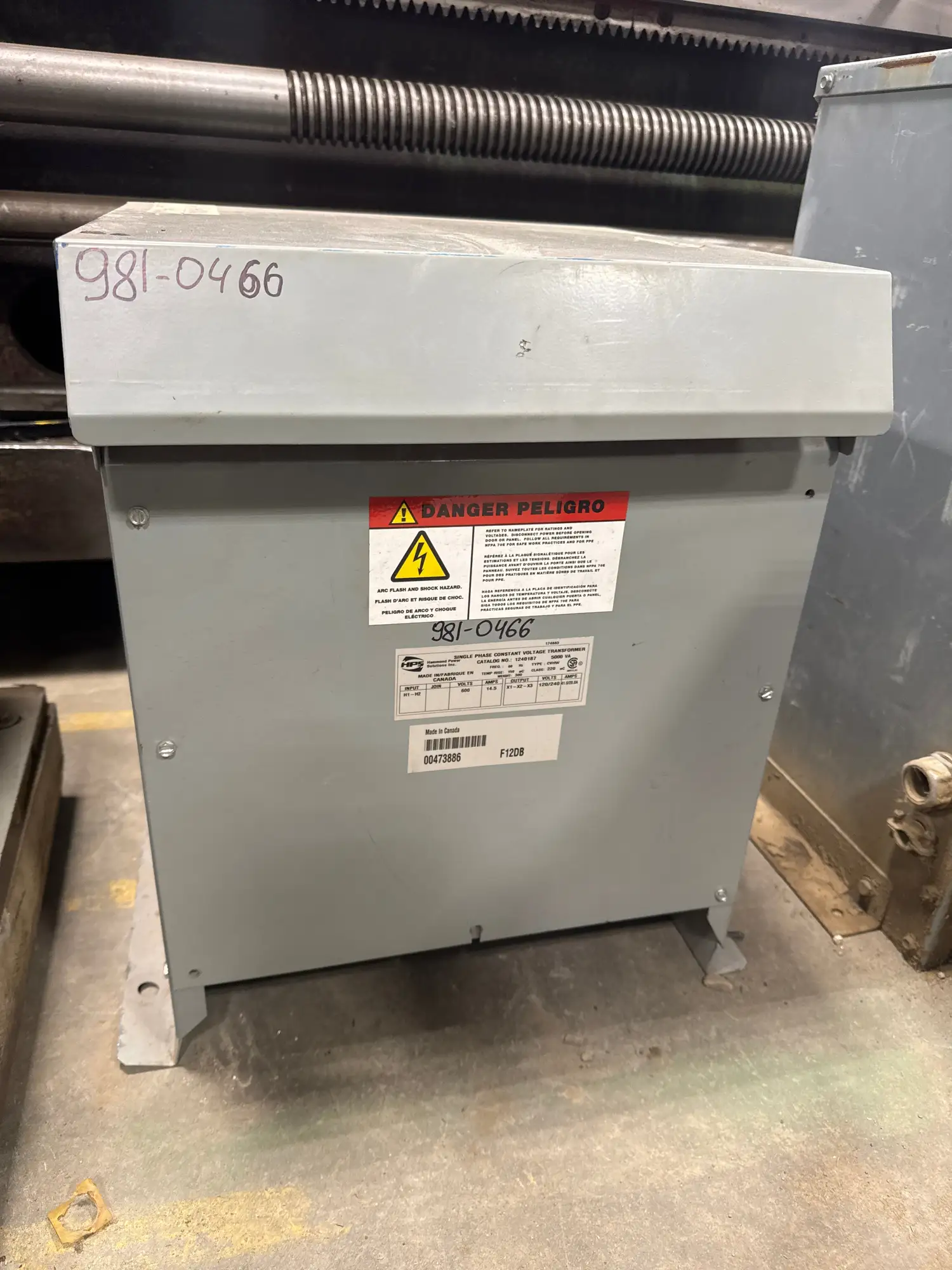 5 KVA 600V to 120/240V Auto Transformer