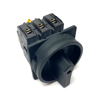USED EATON, MOELLER P3-63/EA/SVB-SW ROTARY DISCONNECT MAIN SWITCH, FLUSH MOUNT, BLACK