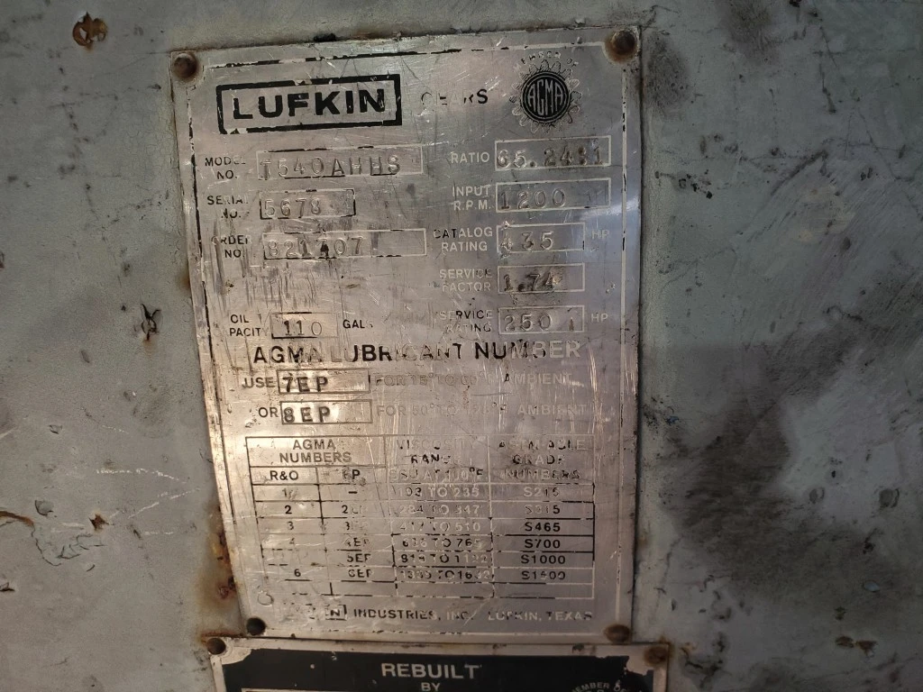 Lufkin T540AHHS 65.24:1 Gearbox Reducer