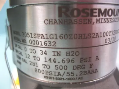 New | in-Stock Rosemount 3051SFA1G160Z0HLS2A100T72DA1A3Q8G2VMQ4QTI5M5GM Sensors New Hampshire US | Bitter End Trading #1566513