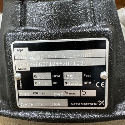 NEW Grundfos CRN10-02 A-P-G-E-HQQE