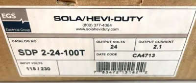 NEW SOLA EMERSON SDP 2-24-100T POWER SUPPLY SDP224100T