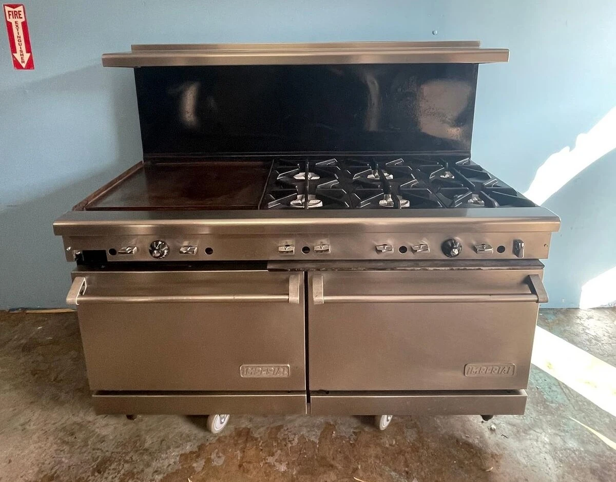 75-0375 Imperial Gas 6 Burner Range w/ 24'' Griddle and 2 Ovens IR-6-G24