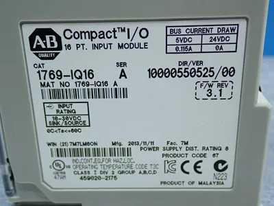 Used ALLEN BRADLEY 1769IQ16 PLC Input & Output Ohio US | HGR 24 #1150612