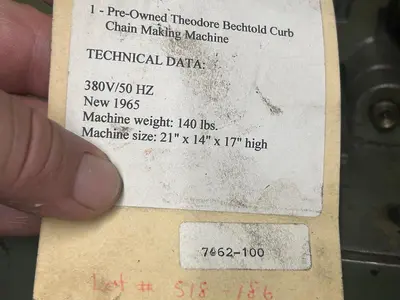 Used THEODORE BECHTOLD _UNKNOWN_ Chain Making Machines Rhode Island US | Gold Machinery #1271581