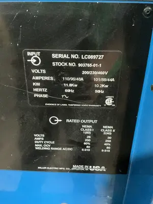 Used MILLER SYNCROWAVE 250 DX Tig Welders Ohio US | HGR 24 #1265766