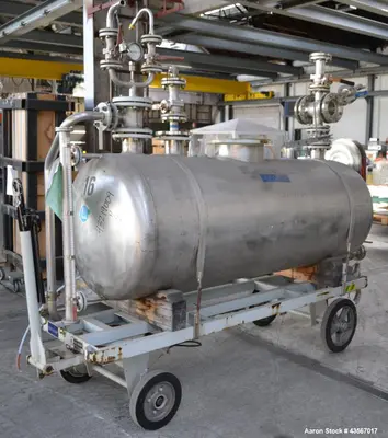 Used Inox AG 1000L Mobile Pressure Tank – 316L Stainless Steel, 28.4 PSI, Horizontal