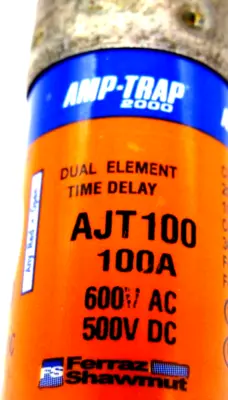 NEW LOT OF 6 FERRAZ SHAWMUT AJT-100 FUSES AJT100