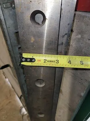Industrial Shear Blades 74 1/2'' x 3'' x 7/8'' T 6'' on Center Hole Mount