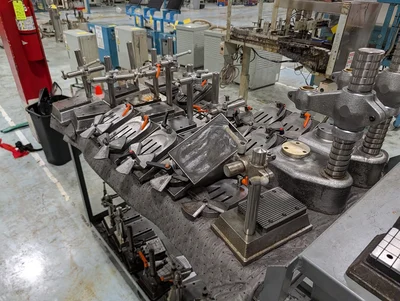 Assorted Gauge Stands W/ Cart