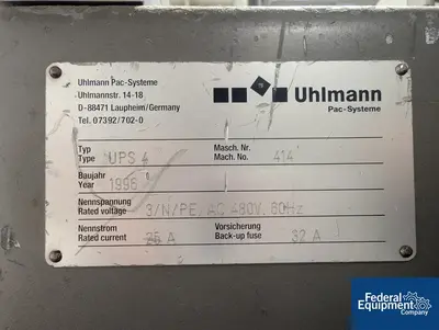 USED Uhlmann Uhlmann Blister Packaging Machine, Model UPS4