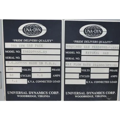 Used Universal Dynamics Una-Dyn Gas-Pack GasPack Process Air Dryer