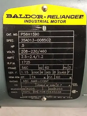 USED BALDOR P56H1590
