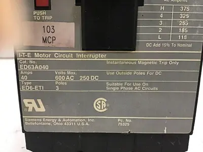 USED SIEMENS ED63A040