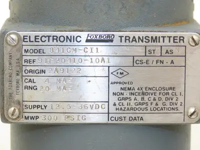 Foxboro 841GM-CI1 Intelligent Pressure Transmitter 0-300psig 12.5-36vdc Lot of 3
