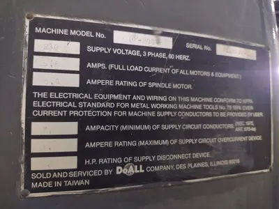 2 HP DOALL MODEL @PM-200V RAM TYPE VERTICAL MILL WITH POWER FEED & DRO: STOCK #22880
