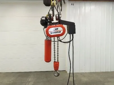 CM Lodestar R2 2 Ton Electric Chain Hoist 2Speed 9'Lift 635 Motor Driven Trolley