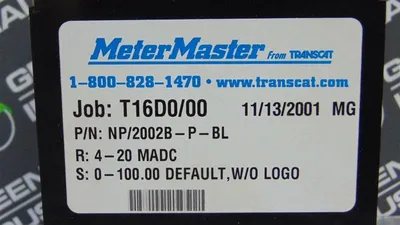 Transcat NP/2002B-P-BL MeterMaster Digital Panel Meter New NIB
