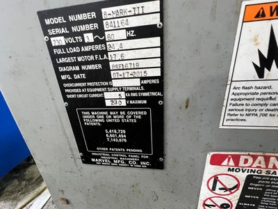 2015 MARVEL SERIES 8 MARK III SAWS, BAND, VERTICAL | Wheeler Machinery Sales (6)