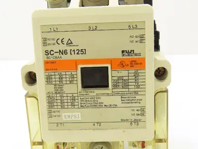 Fuji SC-N6(125) Motor Starter Contactor 3-Pole 125A 75Hp 120V Coil