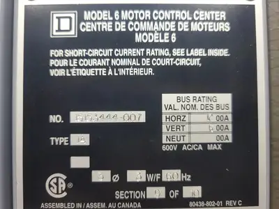 USED SQUARE D MODEL 6
