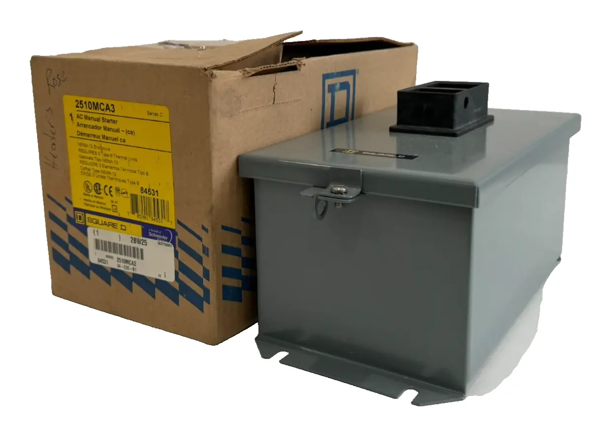 NEW SQUARE D 2510MCA3 AC MANUAL STARTER NEMA 12 ENCLOSURE 2510MCO3