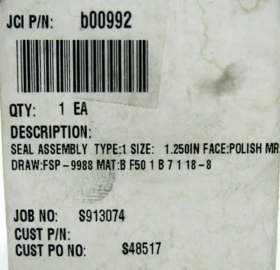NEW JOHN CRANE B00992 SEAL ASSEMBLY TYPE 1 SIZE 1.250" FACE POLISH