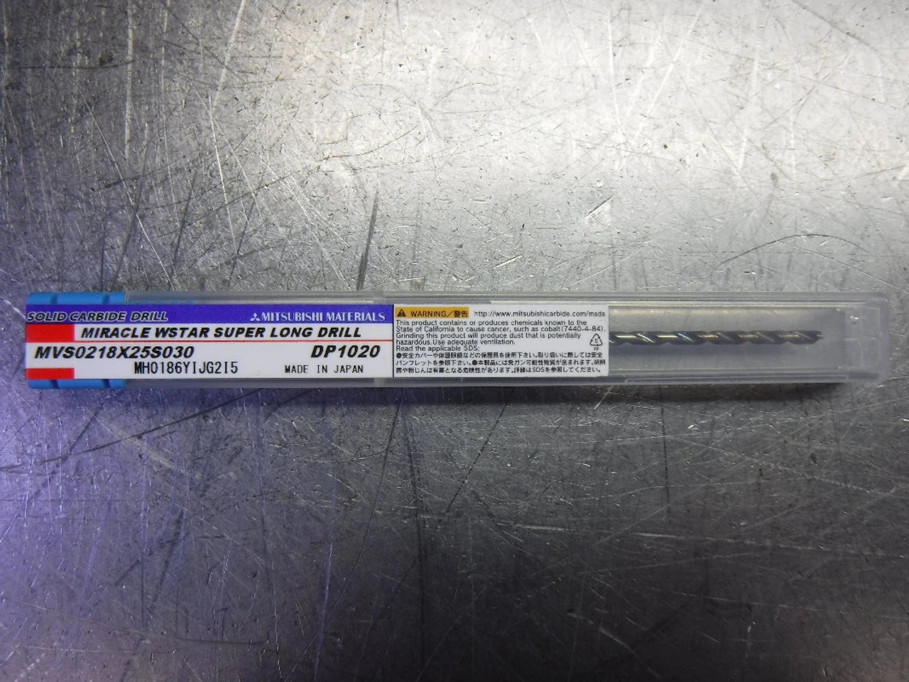 Mitsubishi #44 (.086") Solid Carbide Micro Drill MVS0218X25S030 DP1020 (LOC329)