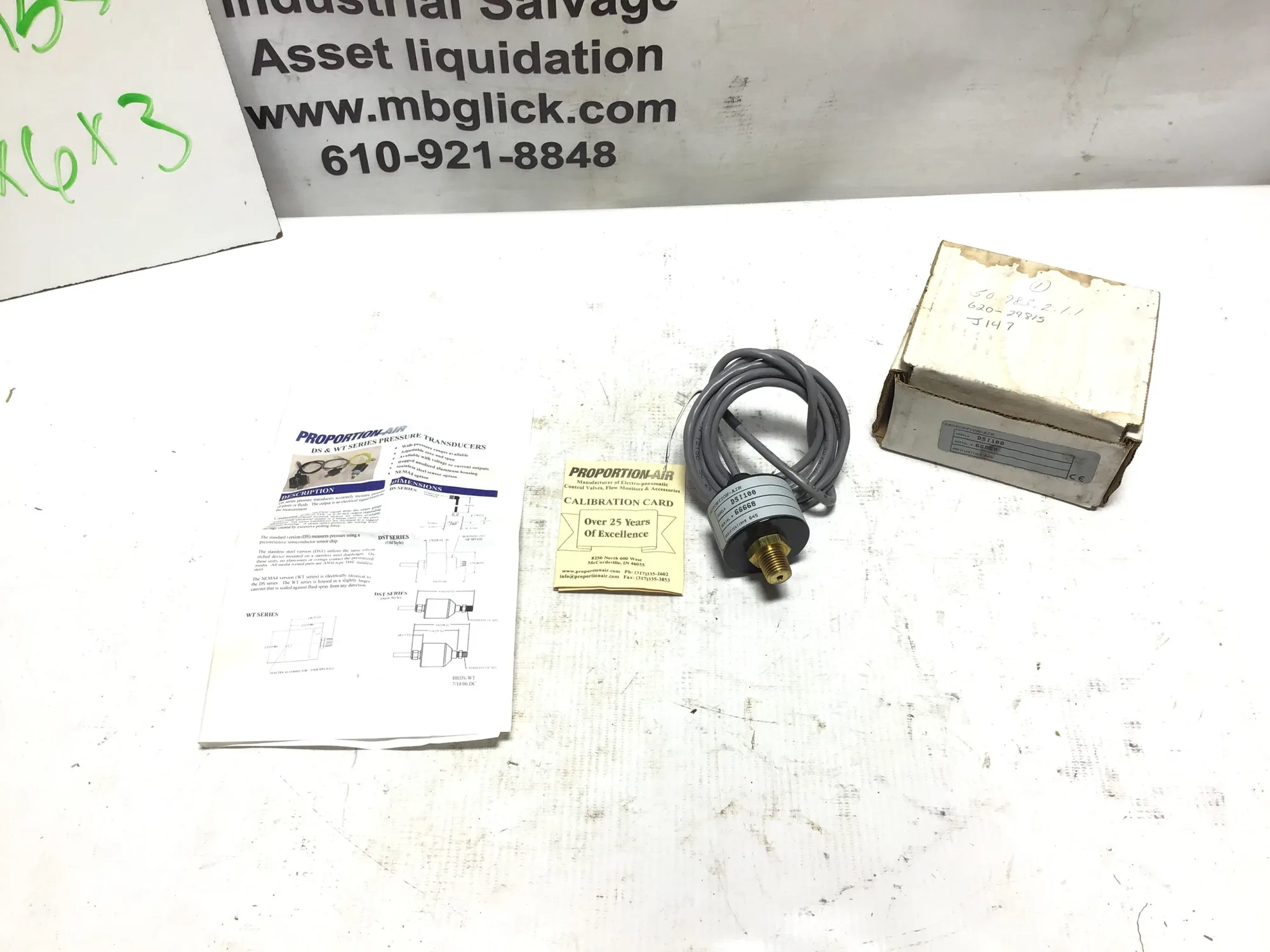 Proportion-Air pressure transducer model#DSI100 serial# 66668