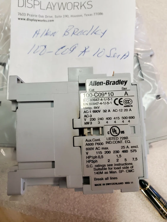 Used ALLEN BRADLEY 100-C09* 10 SER. A Connector Accessories Arizona US | ASSET CONVERSION SPECIALISTS, INC. #324680