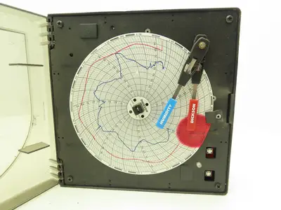 Dickinson TH621 Temperature & Humidity Chart Recorder 6" Display Powers Up