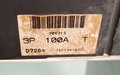 Mitsubishi MJII Molding Machine 100 Amp On Off Switch GE TED134100WL With Stand