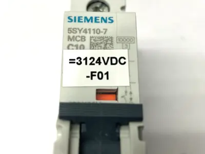USED SIEMENS MINIATURE CIRCUIT BREAKER 1-POLE 230/400V 10A