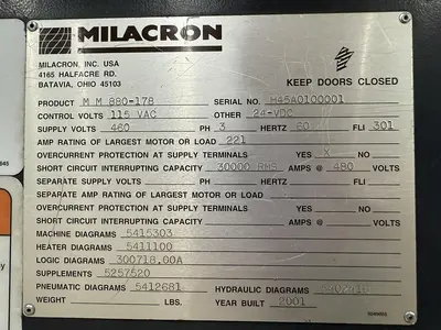 USED 2001 MILACRON MM880-178