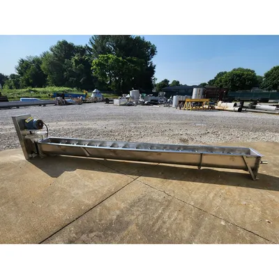 Used 12" Dia. X 15'L Stainless Steel Screw Auger Conveyor