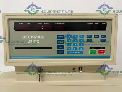 USED BECKMAN COULTER J2-MC REFRIGERATED CENTRIFUGE W/ PIRAMOON FIBERLITE F8-4X1000Y ROTOR