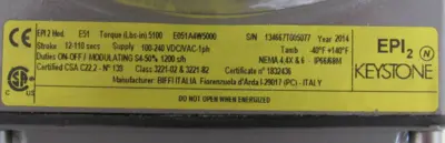 USED KEYSTONE E051A4W5000 ACTUATOR E51 EPI2