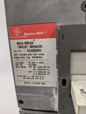 GE Mag-Break Circuit Breaker SGLA36AI0600