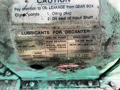 Mitsubishi/Krauss-Maffei KVZ-25-ML decanter centrifuge, 316SS.