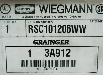NEW HUBBELL WIEGMANN RSC101206WW JUNCTION BOX 13A912