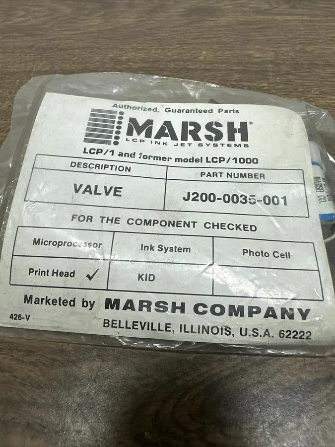 Used MARSH J200-0035-001 Pump & Valve Parts Ohio US | Surplus Asset Holdings #1241262